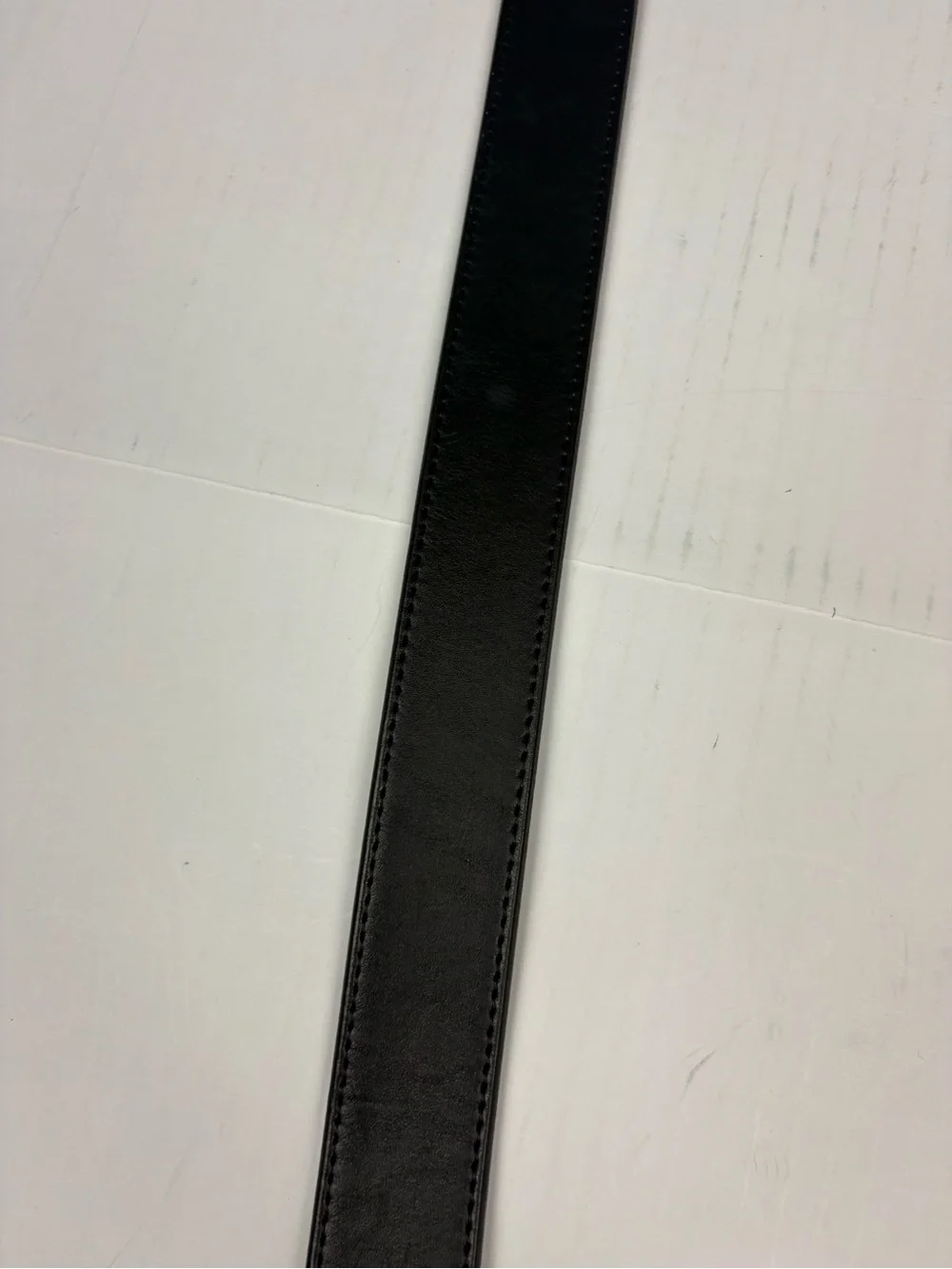 Gingerich Men Size 54 Belt Black Leather Made In USA Silver Tone Buckle Western